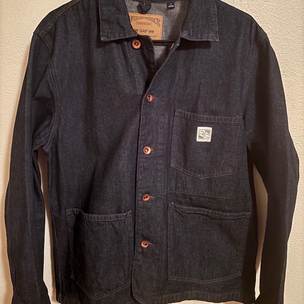 Gap Workwear Denim Button-Up Cotton Chore Coat Jacket